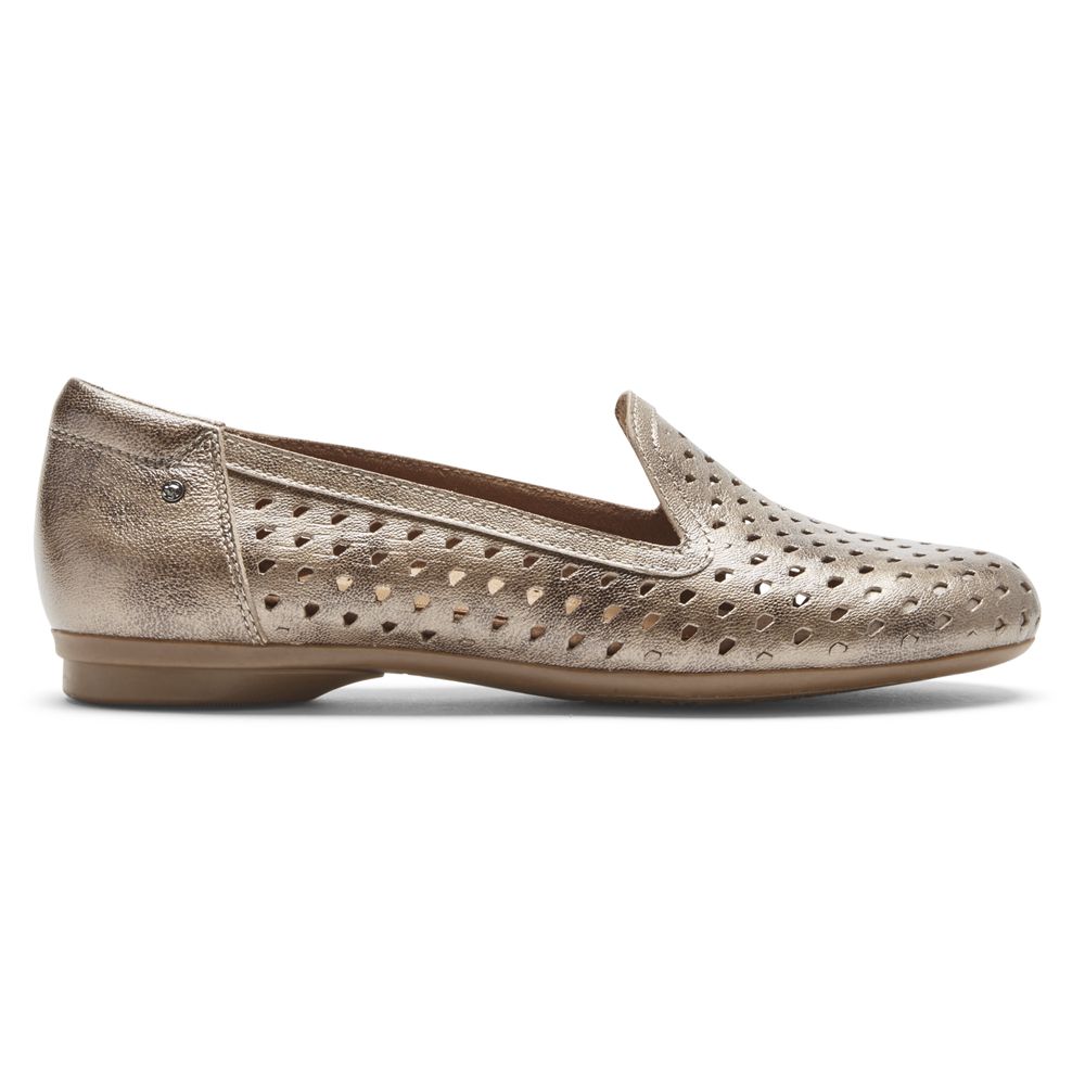 Pantofi De Mers Rockport Dama Cobb Hill Maiika Woven Slip-On Argintii - Romania 3156-PBDKC